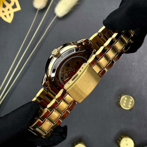 Мужские механические часы Awarder 022 Gold-Black Не Забуду Дім металлические