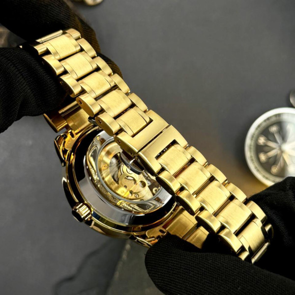 Мужские часы Awarder 022-3D Не Забуду Дім Gold-Black Steel механика