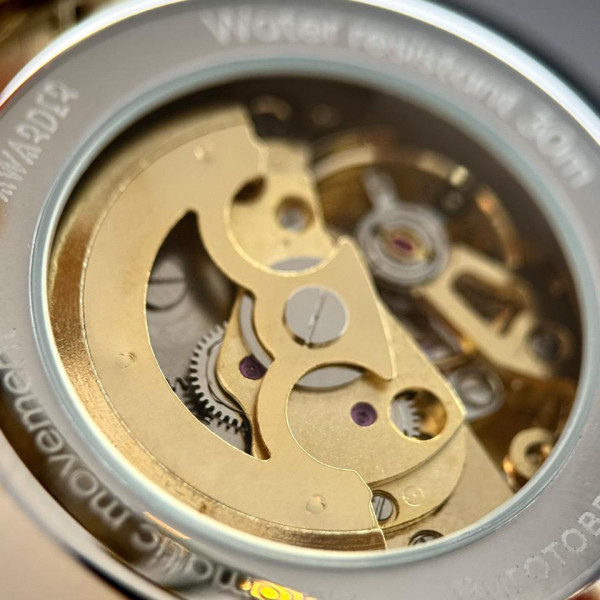 Мужские часы Awarder 022-3D Не Забуду Дім Gold-Black Steel механика