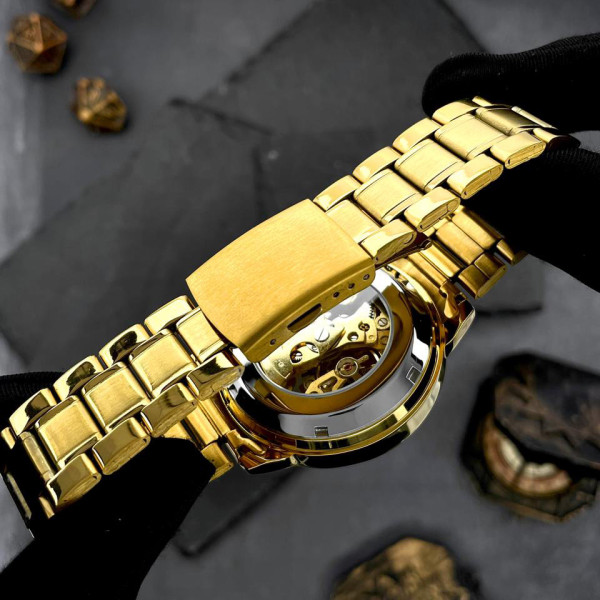 Чоловічий механічний годинник Awarder 022 Gold-Black Automatics Не Забуду Дім