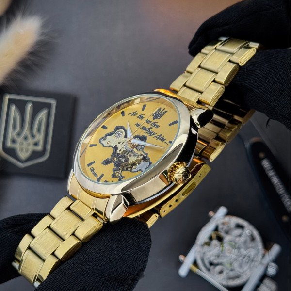 Мужские механические часы Awarder 022 Gold-Gold Не Забуду Дім с автоподзаводом