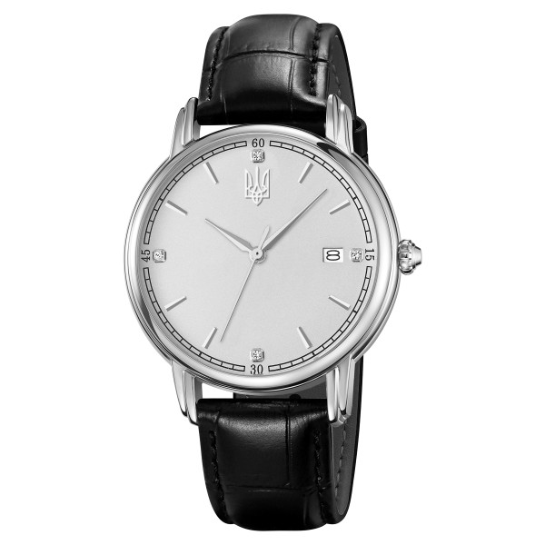 Женские часы Awarder 020 Тризуб Silver-White Lady, кожаный ремешок