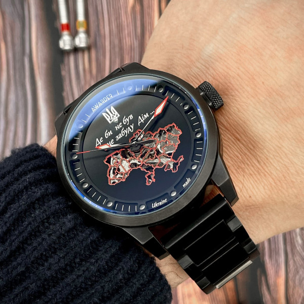 Мужские часы Awarder 058 Где бы ни был All Black Steel механика 5 ATM