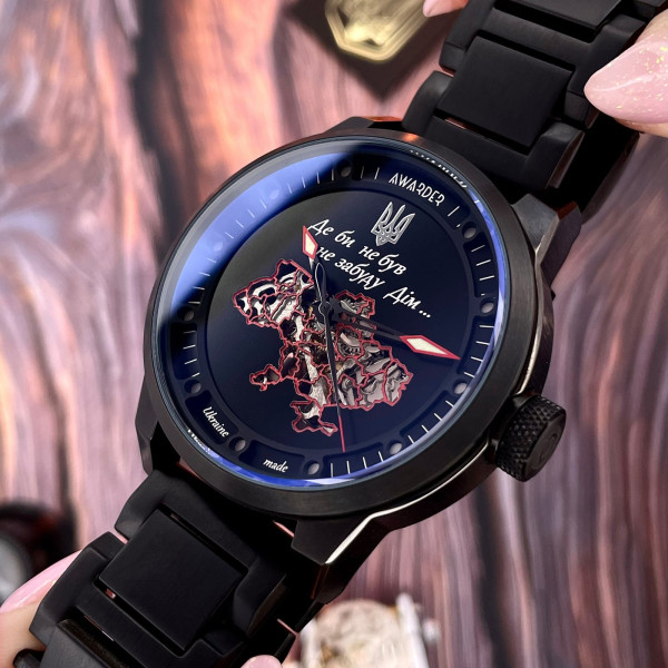 Мужские часы Awarder 058 Где бы ни был All Black Steel механика 5 ATM