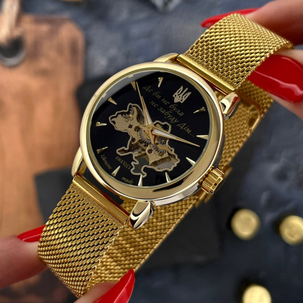 Женские часы Awarder 028-3D Де би не була Gold-Black механика