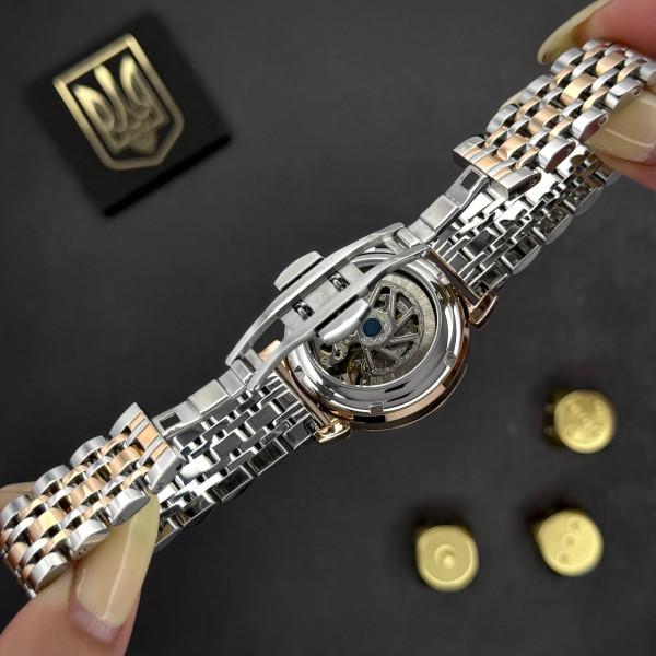 Жіночий годинник Awarder 047 Silver-Gold-Black механічний з автопідзаводом