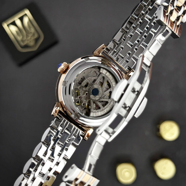 Жіночий годинник Awarder 047 Silver-Gold-Black механічний з автопідзаводом