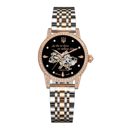 Женские часы Awarder 049 Де би не була Silver-Gold-Black механика