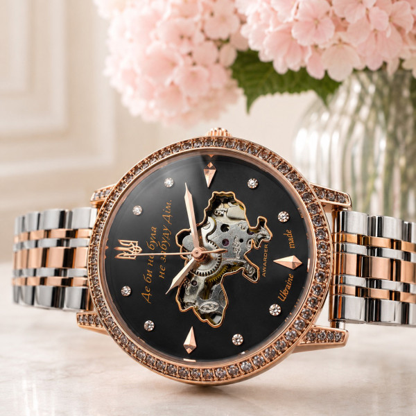 Женские часы Awarder 049 Де би не була Silver-Gold-Black механика