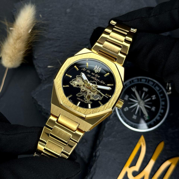 Мужские механические часы Awarder 026-3D Где бы ни был Gold-Black