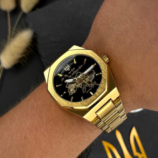 Мужские механические часы Awarder 026-3D Где бы ни был Gold-Black