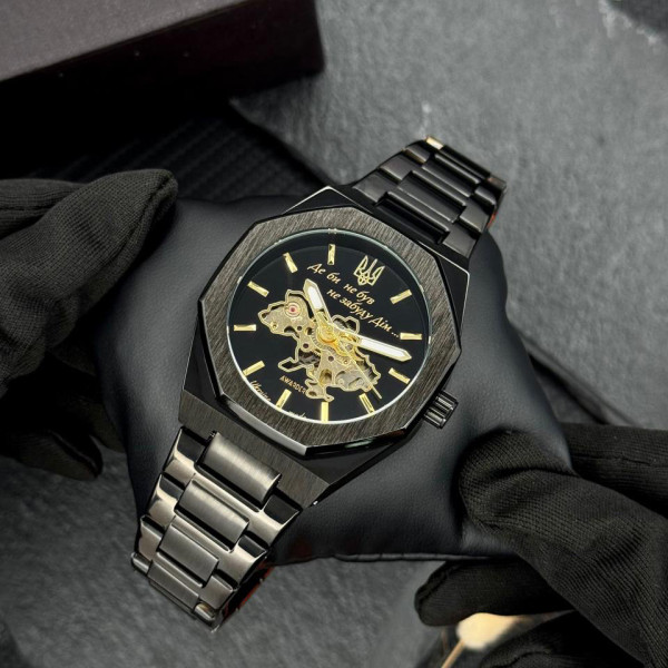 Мужские часы Awarder 026-3D Де би не був Black-Gold механические с автоподзаводом