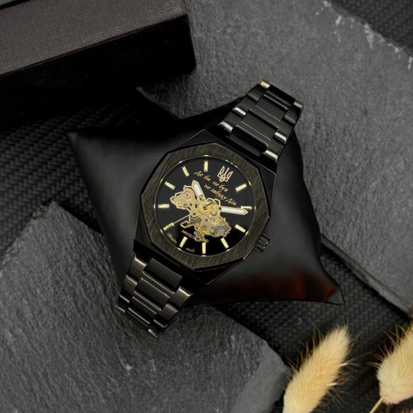Мужские часы Awarder 026-3D Де би не був Black-Gold механические с автоподзаводом
