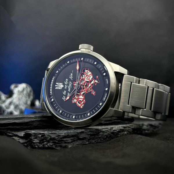 Чоловічий механічний годинник Awarder 058 Де би не був Silver-Black Steel