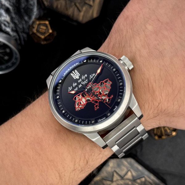 Чоловічий механічний годинник Awarder 058 Де би не був Silver-Black Steel