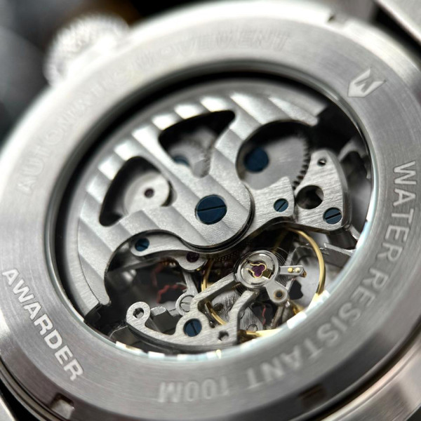 Чоловічий механічний годинник Awarder 058 Де би не був Silver-Black Steel