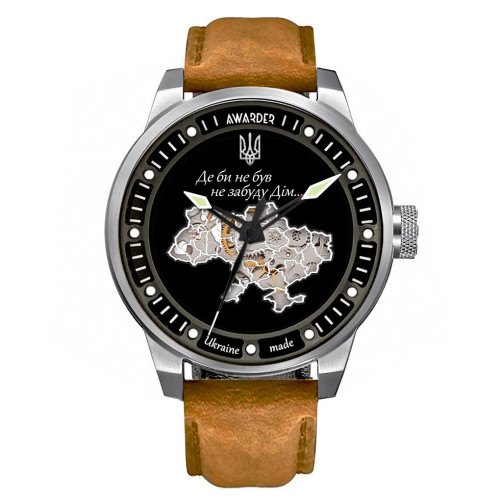 Мужские механические часы Awarder 058 Де би не був Silver-White-Brown