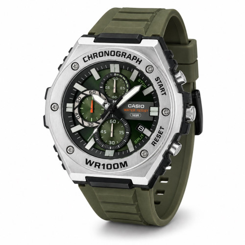 Чоловічий наручний годинник Casio MWA-300H-3A водозахист 10 ATM зелений