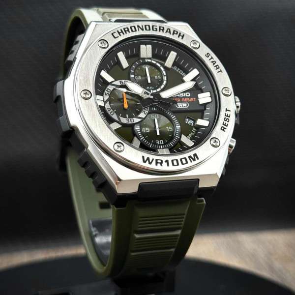 Мужские наручные часы Casio MWA-300H-3A водозащита 10 ATM зеленые
