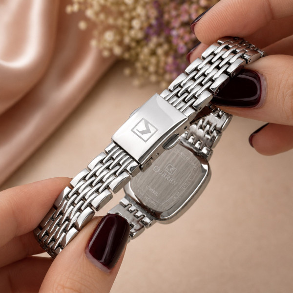 Жіночий годинник Curren 9093 Silver-White з металевим браслетом