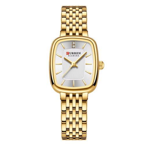 Жіночий годинник Curren 9093 Gold-White з металевим браслетом