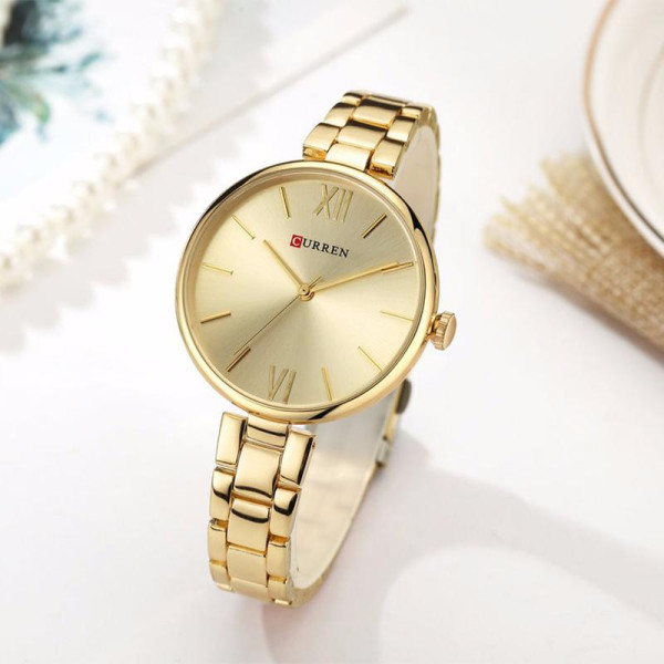 Жіночий годинник Curren 9017 Gold-Gold кварцовий золотистий