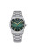 Мужские кварцевые часы Curren 8456 Silver-Green со стальным браслетом
