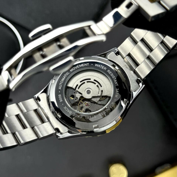 Мужские механические часы Forsining 6919 Silver-Gold-White Steel