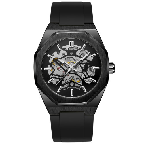 Мужские механические часы Forsining 8289 Black-Silver с автоподзаводом