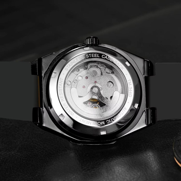 Мужские механические часы Forsining 8289 Black-Silver с автоподзаводом