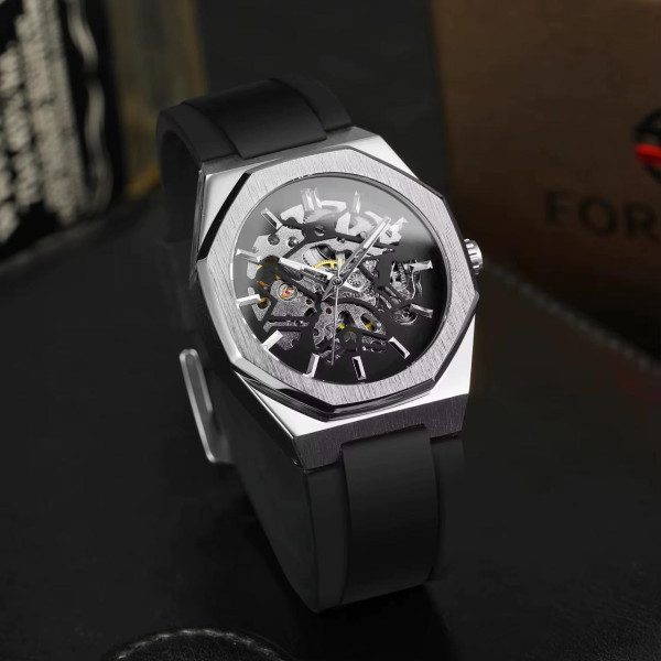 Мужские механические часы Forsining 8289 Silver-Black с автоподзаводом