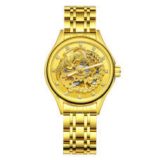 Чоловічий механічний годинник Winner 8222 Gold Steel з автопідзаводом