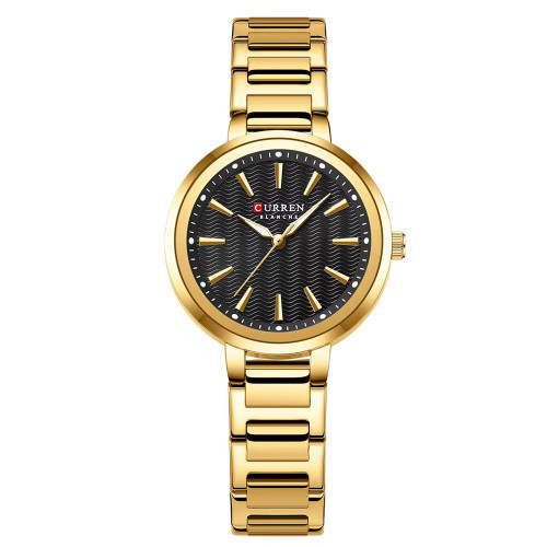 Жіночий годинник Curren 9109 Gold-Black на сталевому браслеті