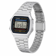 Електронний годинник Casio A168WA-1W з металевим браслетом та підсвічуванням