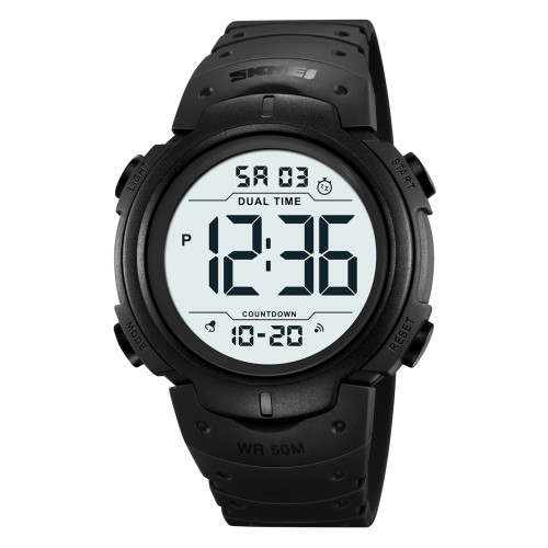 Чоловічий електронний годинник Skmei 2304BKWT Black-White 5 ATM