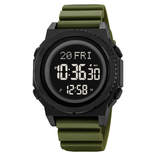 Чоловічий тактичний електронний годинник Skmei 2357AG Army Green 5 ATM