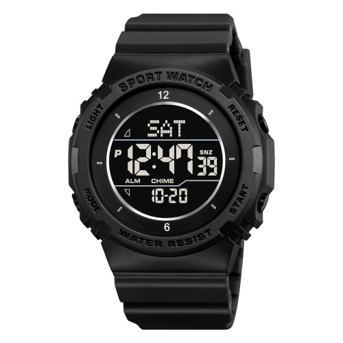 Мужские электронные часы Skmei 2400BK Black с водозащитой 3 ATM