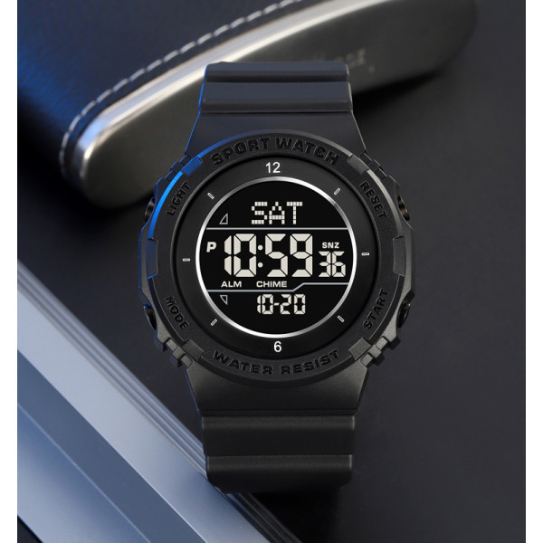 Мужские электронные часы Skmei 2400BK Black с водозащитой 3 ATM