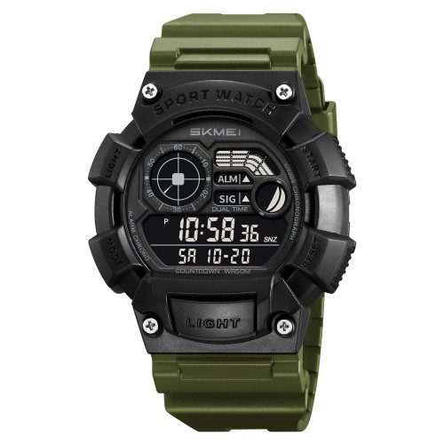 Чоловічий тактичний годинник Skmei 2403AG Army Green 5 ATM