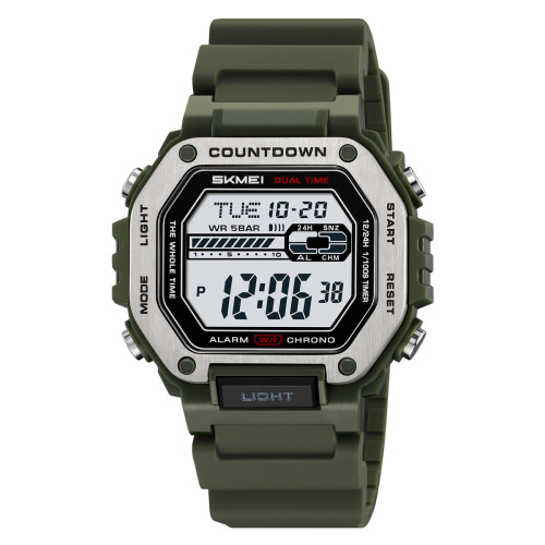 Мужские тактические часы Skmei 2522AG Army Green 5 ATM