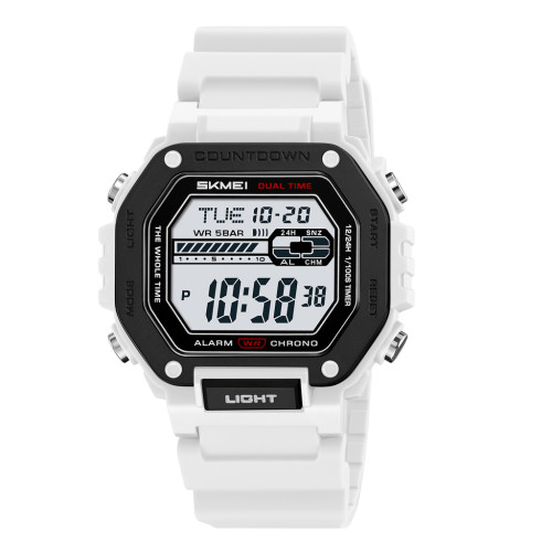 Мужские электронные часы Skmei 2523WT White с водозащитой 5 ATM