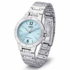 Жіночий годинник Casio LTP-1177A-3A з бірюзовим циферблатом та металевим браслетом