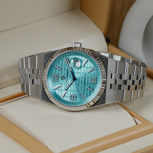 Мужские механические часы Pagani Design PD-YS027 Silver-Blue 10 ATM