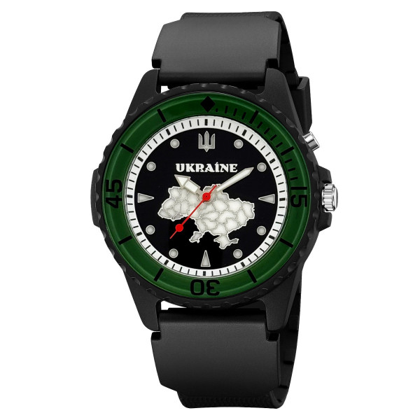 Наручные тактические часы Awarder 031 Ukraine Black-Green водонепроницаемые