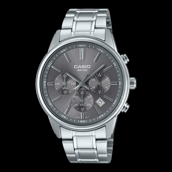 Мужские часы Casio MTP-E515D-8A на стальном браслете 5 ATM