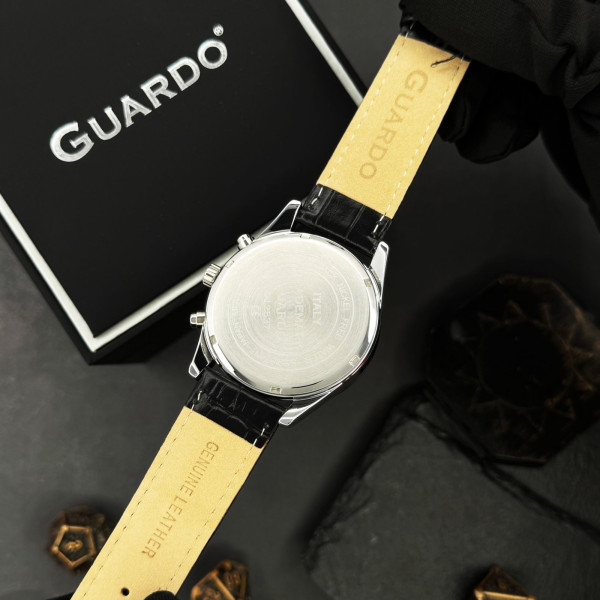 Чоловічий годинник Guardo 012837-1 кварцовий зі шкіряним ремінцем