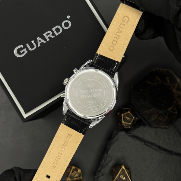 Мужские часы Guardo 012836-1 кварцевые с кожаным ремешком