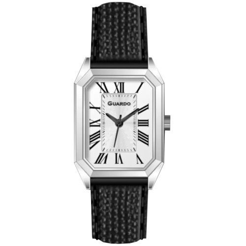 Женские часы Guardo 012831-1 с черным кожаным корешком
