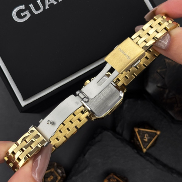 Женские часы Guardo 012827-2 кварцевые с золотистым металлическим браслетом