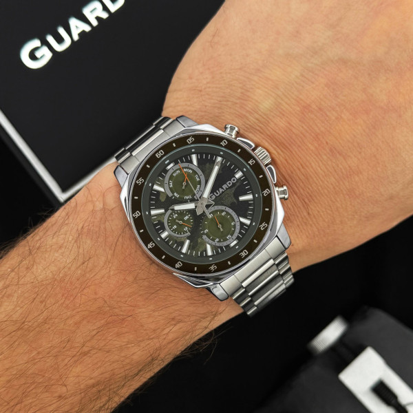 Чоловічий кварцовий годинник Guardo 012782-1 зі сталевим браслетом